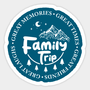 Family trip and mountains Sticker